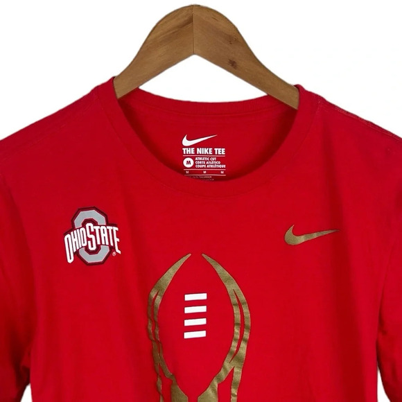 TS293 Mens Nike Athletic Cut The OHIO State Collegiate Foootball Team Shirt M - Picture 3 of 4